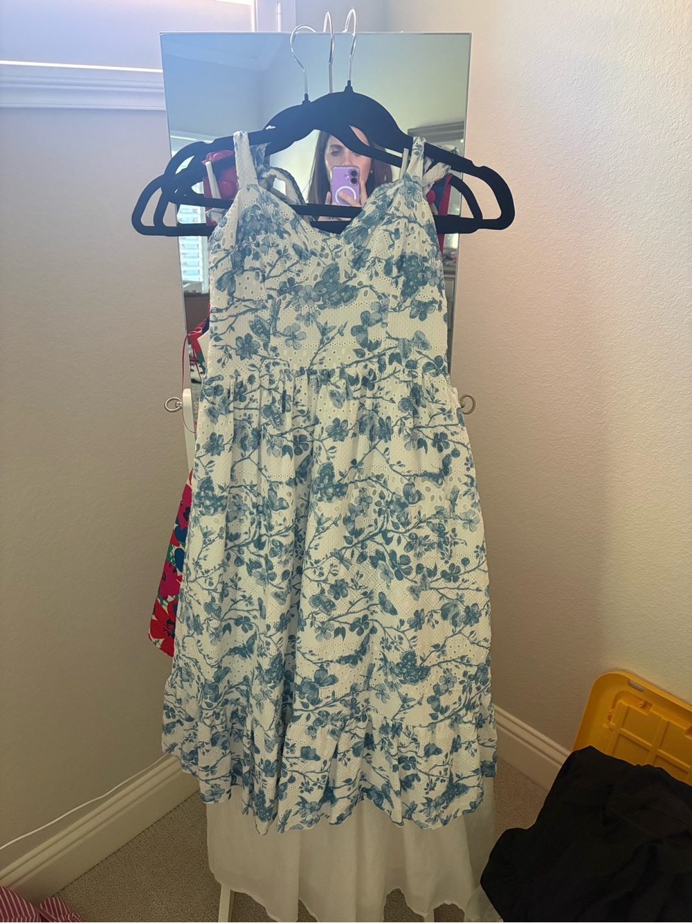 Blue Floral Sundress - Lightweight Strappy Dress